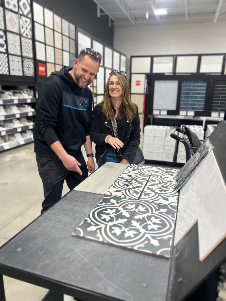 Picking out materials for a home renovation in Lake Norman, NC